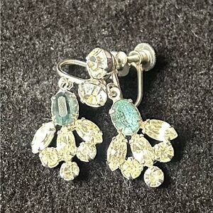 Elegant Silver and Light Blue Crystal Drop Earrings
